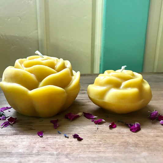 Beeswax Rose Candle